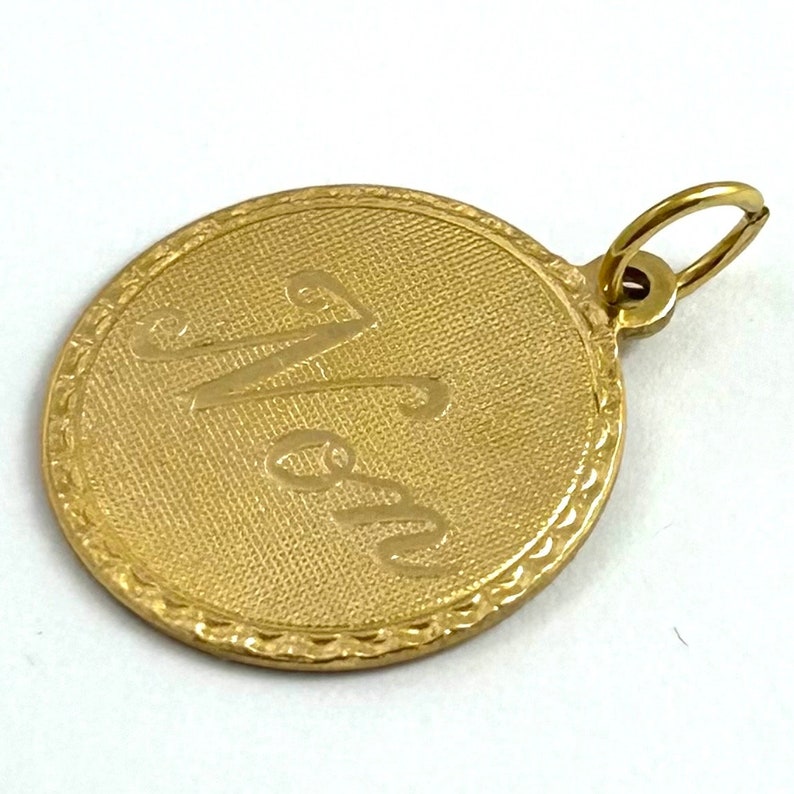 Vintage charm, no charm, vintage no charm, French non charm, non, non charm, Vintage brass charm, vintage pendant image 7