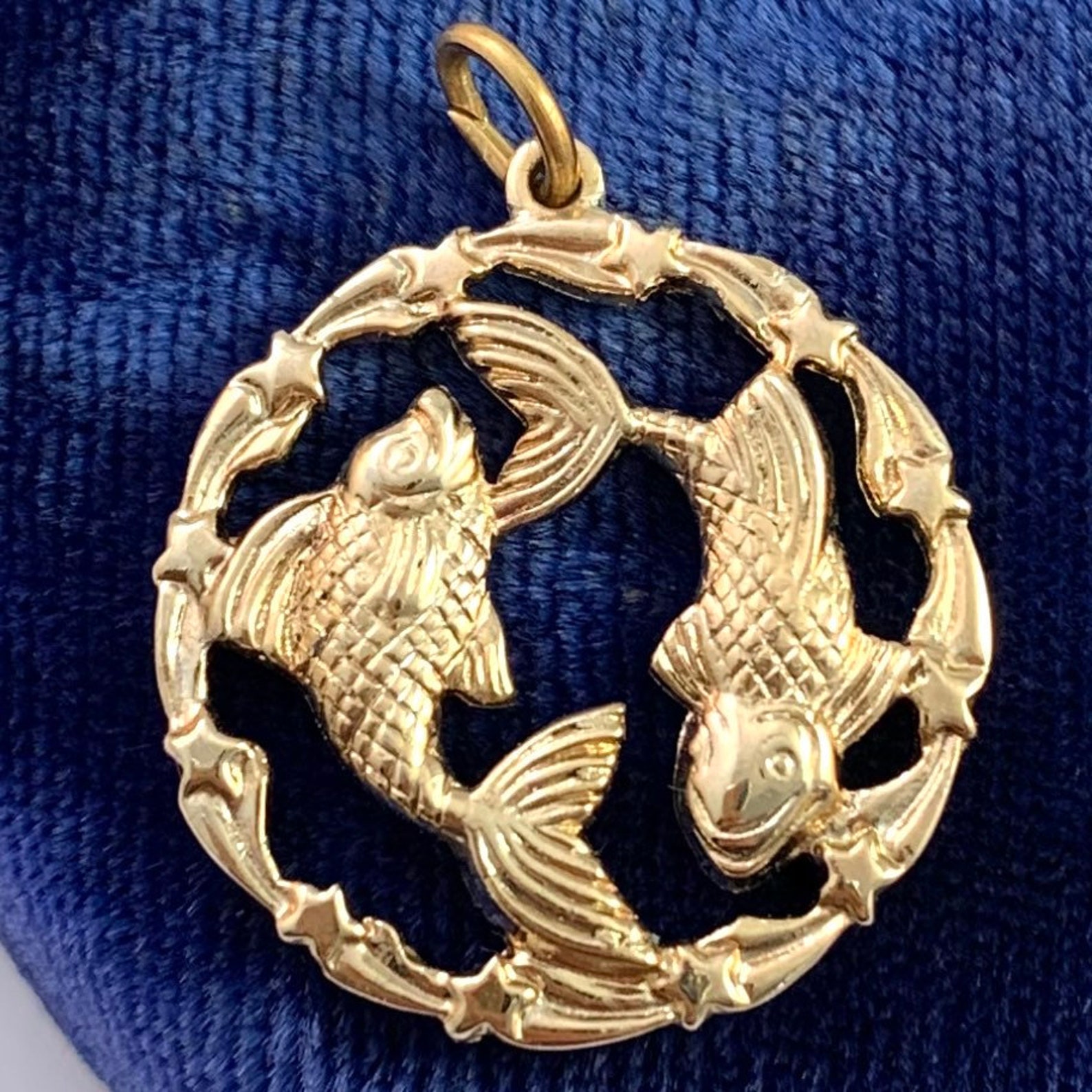 Pisces Charm Pisces Jewelry Pisces Charm Gold Vintage Etsy New Zealand