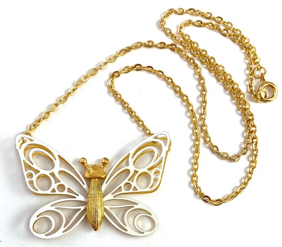 Butterfly Necklace, Vintage Butterfly Jewelry, Vi… - image 6