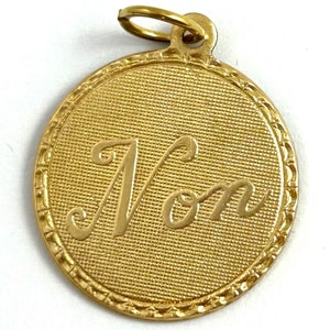 Vintage charm, no charm, vintage no charm, French non charm, non, non charm, Vintage brass charm, vintage pendant image 2