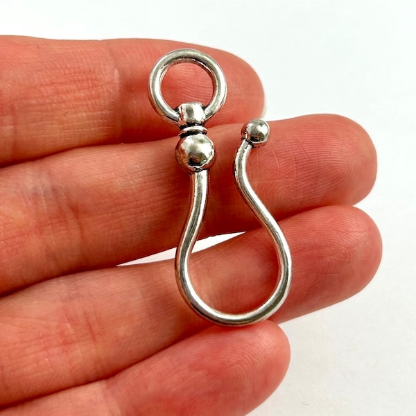 Shepherds Hook, Shepherds Hook Pendant, Hook Clasp, Clasp, Shepherds Hook Charm, Charm Holder Pendant, Silver Tone Metal