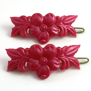 Vintage Barrette, Barrette Pair, Flower Hair Accessories, Flower Barrette, Vintage Hair Clip, Vintage Hair Accessories