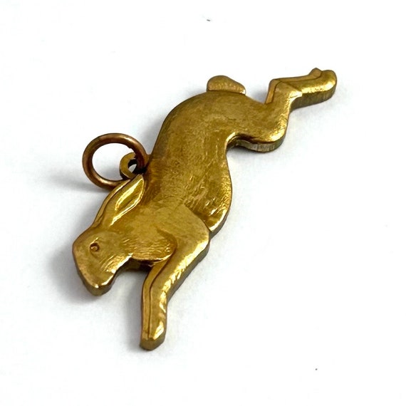 CLEARANCE Rabbit Charm, Running Rabbit Charm, Bra… - image 3