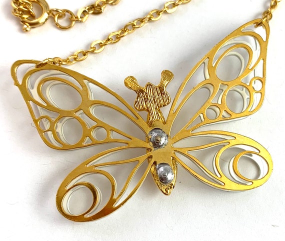 Butterfly Necklace, Vintage Butterfly Jewelry, Vi… - image 9