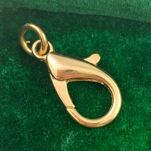 Charm Holder, Pendant Holder, Clip Charm Holder, Lobster Claw Clasp Charm, Clasp Charm, Oversized Lobster Claw Clasp, gold tone metal