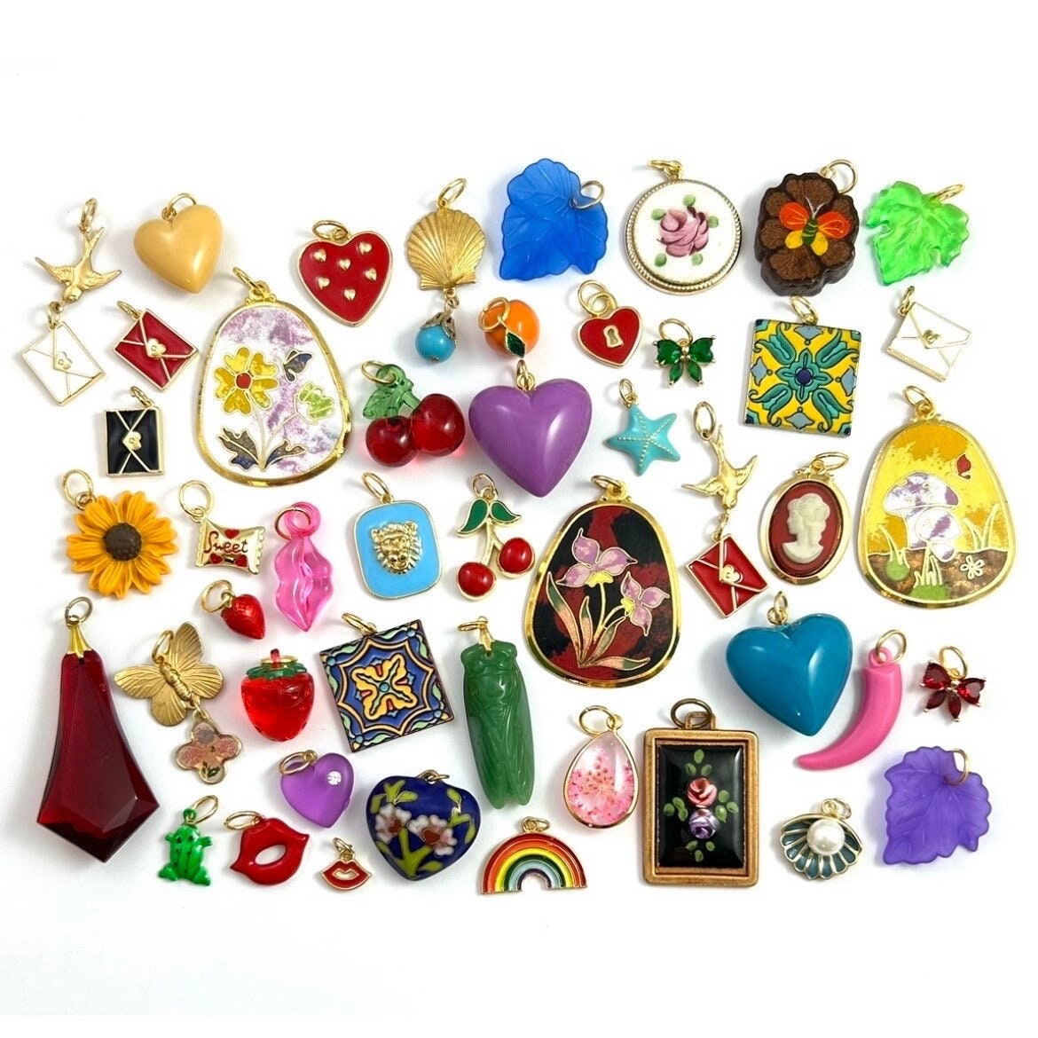 Charm Necklace Pendants For Women Charms For Bracelets Pick A Charm Colorful Enamel Fruit Flowers Vintage Jewelry Heart Fun Gifts For Her