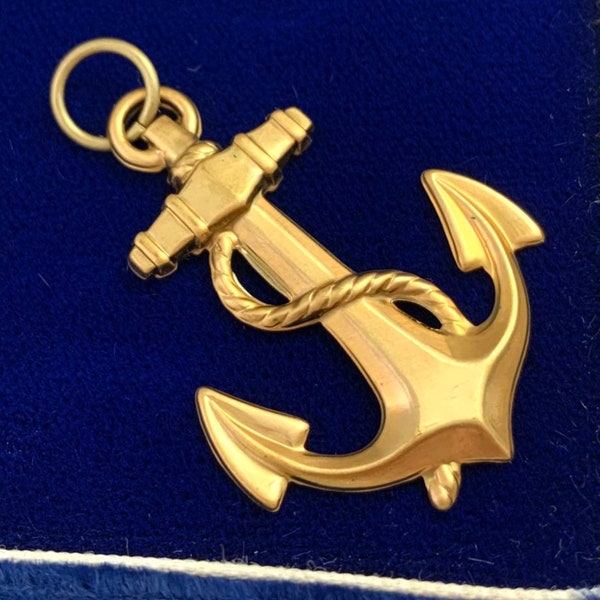 Vintage Anchor Charm, Vintage Charm, Vintage Pendant, Vintage Brass Metal Stamping Charm, Vintage Jewelry, Ship Anchor Pendant, Nautical