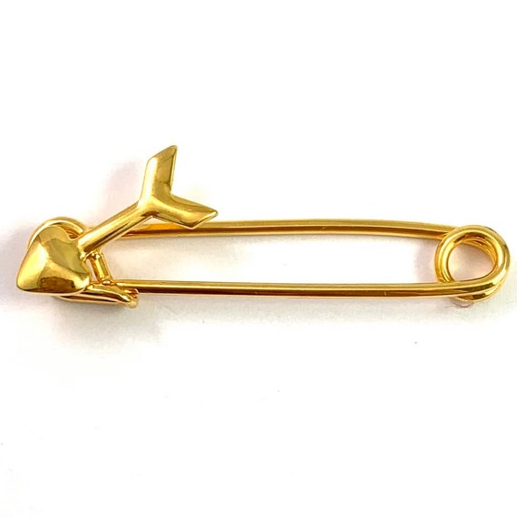 Safety Pin Crystal Brooch Vintage Gold Flower Heart Locket Charms Tassels Kilt