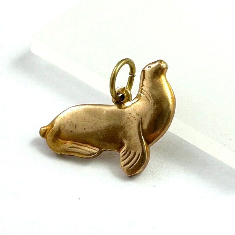 Sea Lion Charm Seal Vintage Charm Vintage Jewelry Vintage Brass Charm Vintage Pendants For Womem Dainty Pendant Jewelry Gift For Her