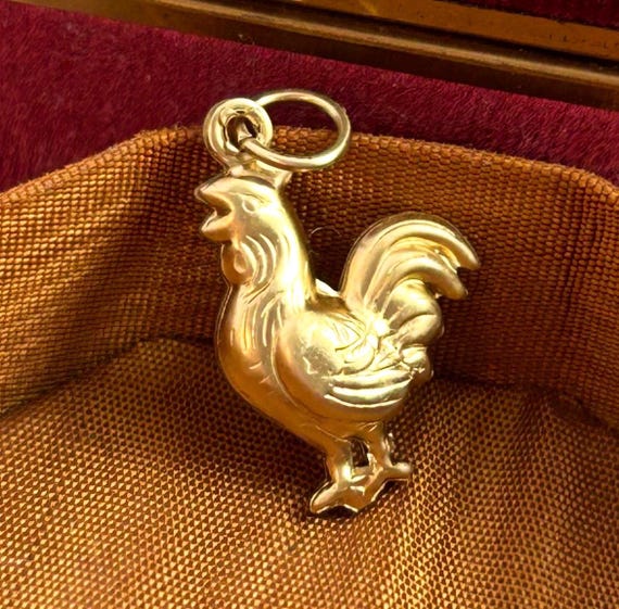 Chicken Charm Necklace Pendant Puffy Brass Charm Farm Gift For Her Chicken Hen Farmouse Gift Jewelry Charm For Bracelet Homestead Gift