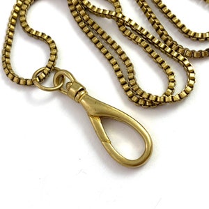 Charm Holder Necklace, Charm Clip Pendant, Brass Jewelry, Vintage Box Chain Necklace, Charm Holder Pendant