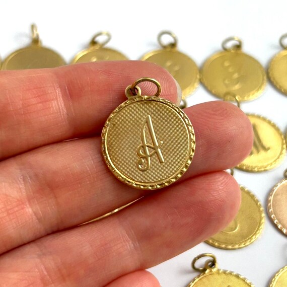 initial charm, initial letter pendant, vintage ch… - image 4