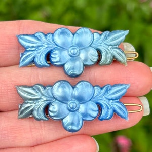 Vintage Barrette, Barrette Pair, Flower Hair Accessories, Flower Barrette, Vintage Hair Clip, Vintage Hair Accessories