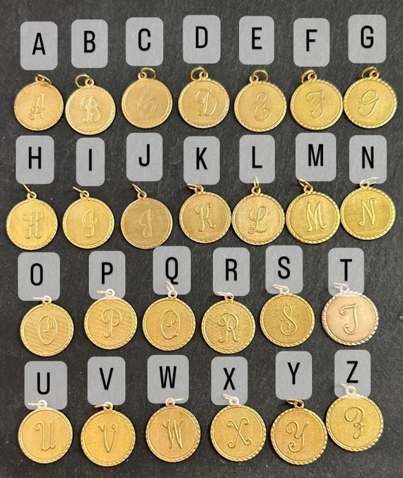 initial charm, initial letter pendant, vintage ch… - image 7