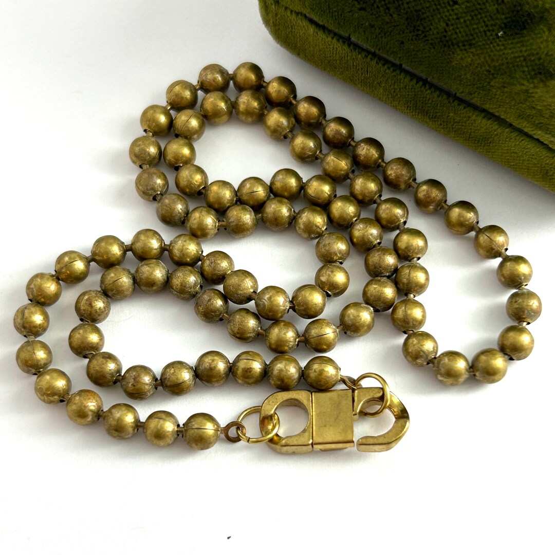 Ball Chain Necklace Vintage Brass Ball Chain Necklace Brass Etsy