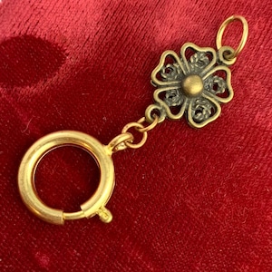 Charm Holder, Charm Holder Necklace Pendant, Brass Spring Ring Clasp, flower necklace pendant, Charm Holder Pendant, Charm Holders