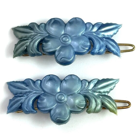 Vintage Barrette, Barrette Pair, Flower Hair Acce… - image 7