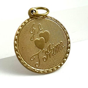 Vintage charm, I love you charm, vintage love charm, French love charm, Je t’aime, Je t’aime charm, Vintage brass charm