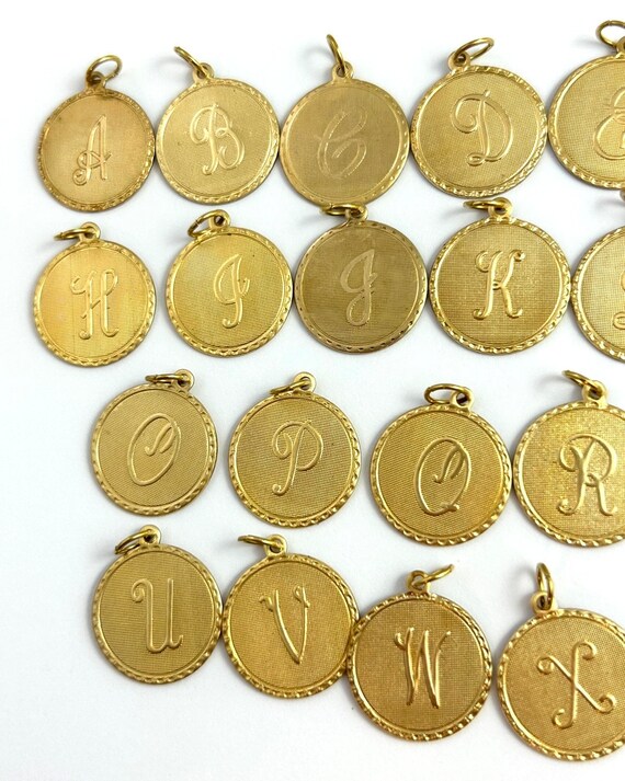 initial charm, initial letter pendant, vintage ch… - image 6