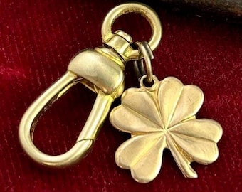Coach Bag Charm Four Leaf Clover Olive Green Irish Shamrock