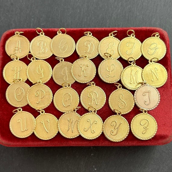 initial charm, initial letter pendant, vintage ch… - image 2