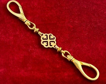 Charm Holder Double Swivel Clip Clasp, Brass Keychain Purse Clip, Ornate Bag Accessory, Unique Jewelry, Chain Extender