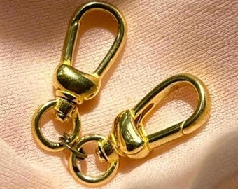 Brass Double Clip Clasp, Necklace Chain Extender, Charm Holder Pendant, Bag Accessory