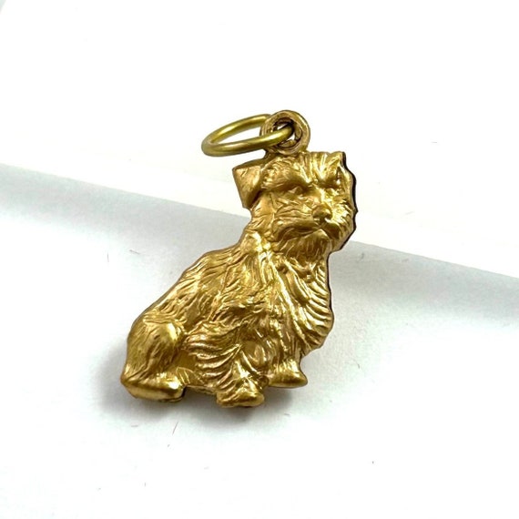 Vintage Charm Dog Dainty Pendants For Women Vintage Jewelry Brass Charm Vintage Charms Necklace Pendant Terrier Charm Gift For Her Dog Lover