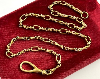 Charm Holder Necklace, Charm Holder, Front Swivel Clasp Necklace, Victorian Style Necklace, Fancy Brass Chain, Pocket Watch Chain Necklace
