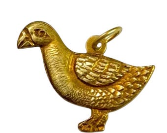 Charm Necklace Pendants For Women Vintage Duck Charm Vintage Jewelry Lucky Duck Charm Goose Etched Brass Charm Gifts For Her Gift For Friend