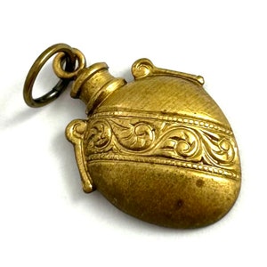 Urn Charm, Vintage Charm, Brass Stamping Charm, Vintage Pendant, Vintage Urn Charm, Ornate Urn Charm, Vintage Jewelry