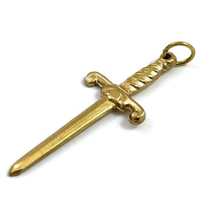 Vintage Charm Tiny Sword Necklace Pendant Brass Vintage Jewelry For Women Sword Charm Dainty Pendant Gifts For Her Gift For Women Empowering bild 8