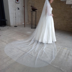 Long pearl veil in pearl veil cathedral Wedding veil floor length veil cathedral veil ivory Pearl veil custom wedding veil in chapel veil