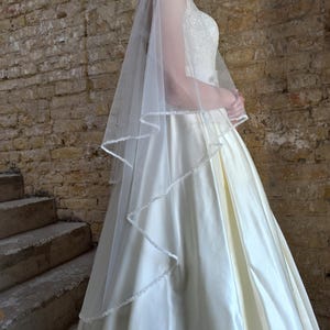 Bridal cape Wedding cape shoulder cape ivory Sheer bridal cape with pearl blusher veil Bridal cape veil knee length veil Wedding cape pearl