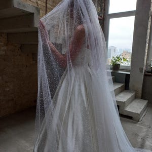 Glitter wedding veil Gorgeous Shimmer veil Sparkle Bridal Veil Simple Cathedral glitter veil Sparkly wedding veil Shimmer Cathedral Veil