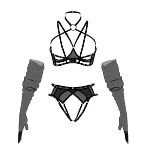 Open cupless shelf bra - Plus size Quarter cup bra Cupless lingerie with support for custom sizes | Mature