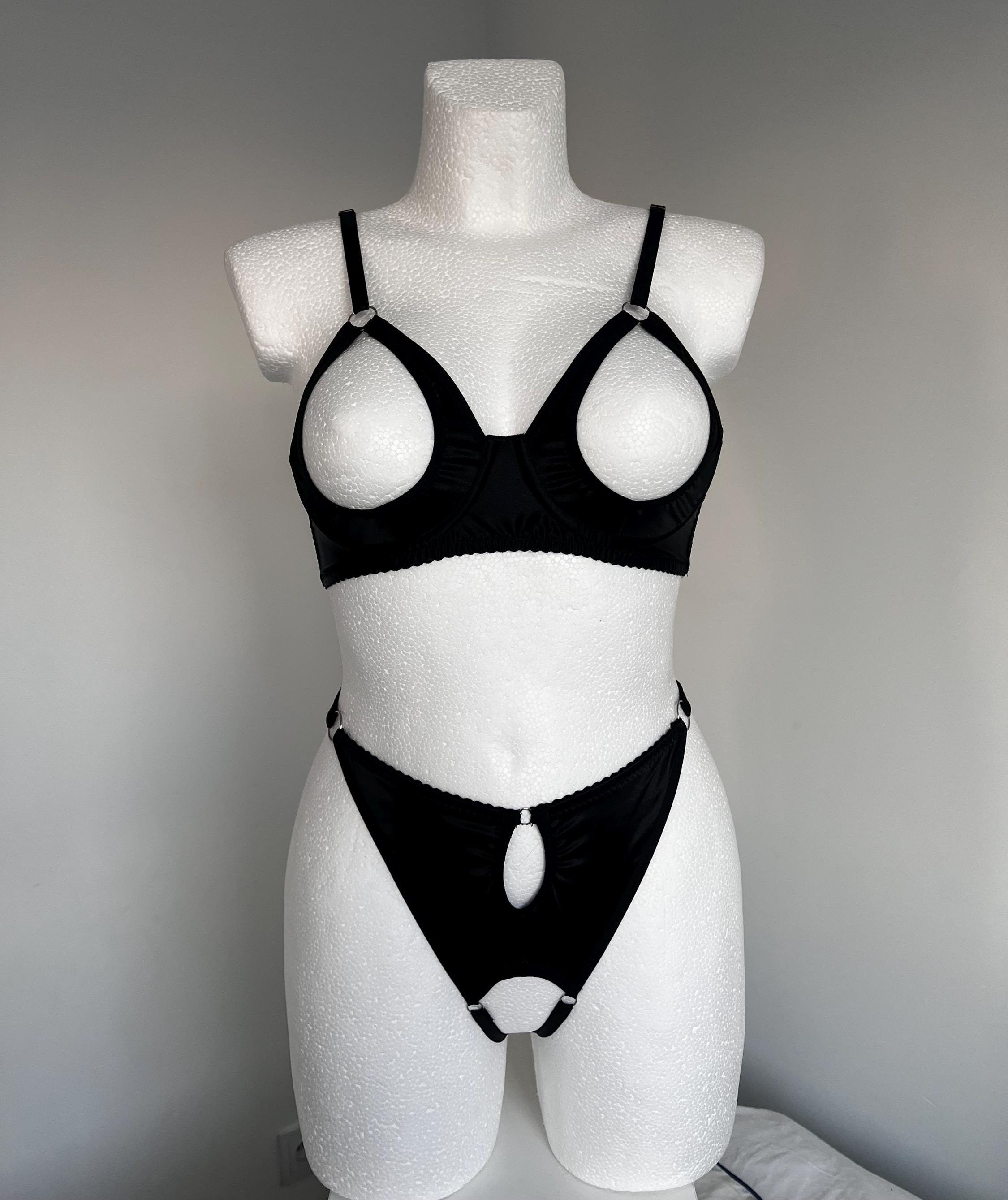 Straps-Body Ouvert S-XL Edler Roter Mattlook Mit Spitze "Wanda