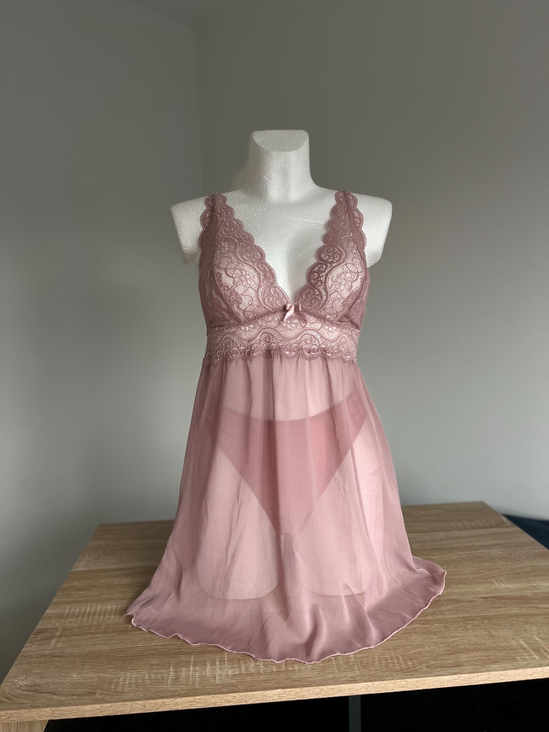 Plus Size Transparent Night Dress Transparent Night Gown - Main Image