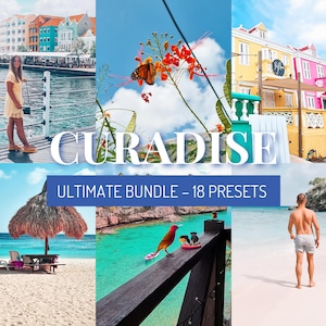 Curadise Bundle | 18 Lightroom Presets Curaçao Theme | Mobile & Desktop | Tropical Summer Beach Vacation Photo Filter Presets