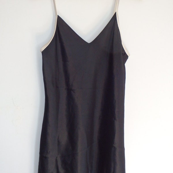 Satin Dress Vintage Black Slip Dress