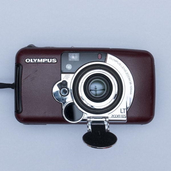 Olympus LT Zoom 105 Compact 35mm Point and Shoot Film Camera Burgundy Leather