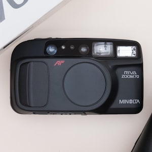 Minolta Riva Zoom 70 Compact 35mm Point and Shoot Film Camera Black