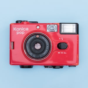 Konica POP Red Compact 35mm Point and Shoot Film Camera