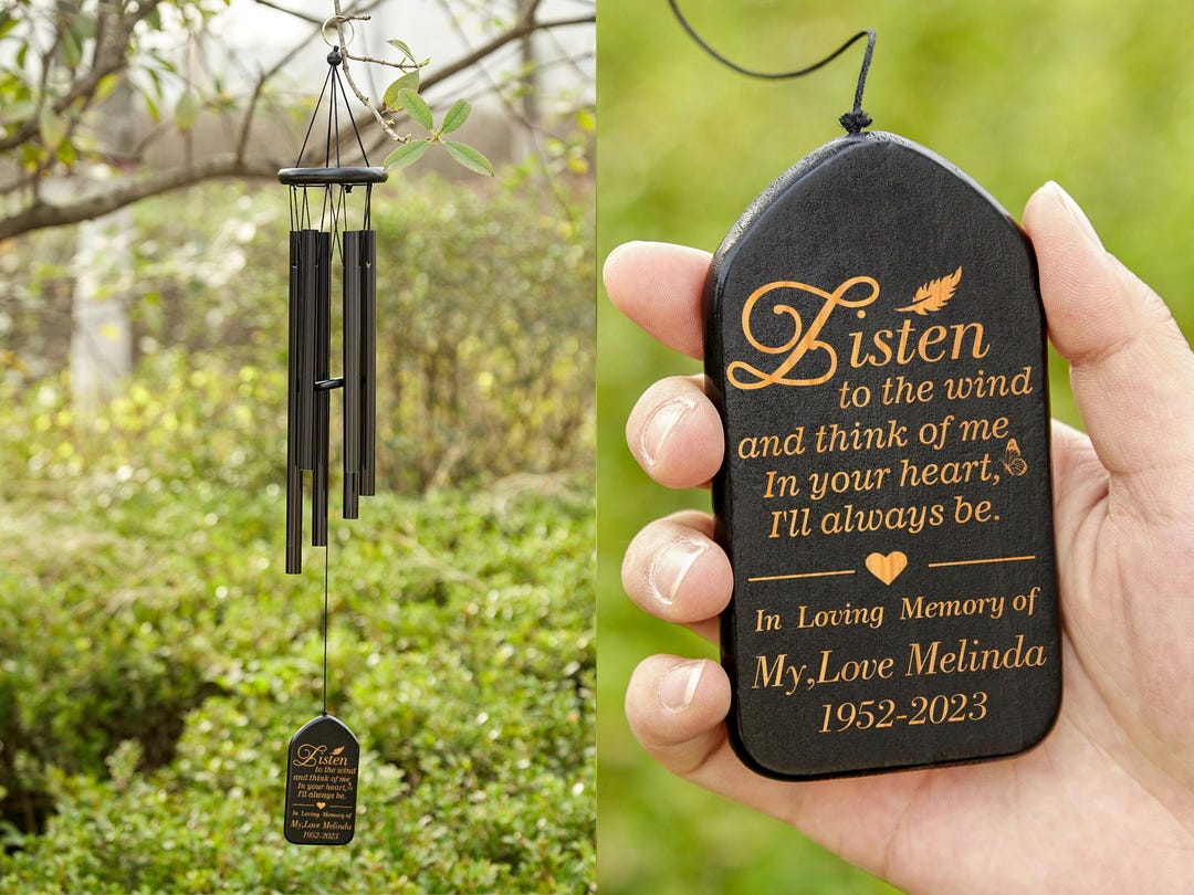 Personalized Memorial Wind Chimes, In Memory of Loved One, Sympathy