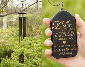 Personalized Memorial Wind Chimes, Custom Sympathy Wind Chime for Loss of a Loved One, Listen to the Wind,Bereavement Gifts,In Loving Memory