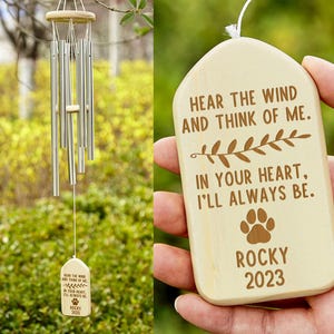 Dog Memorial Wind Chime,Personalized Wind Chime,Remembrance Wind Chime,Pet Memorial Wind Chime,Bereavement Gift,Loss of Dog Sympathy Gift