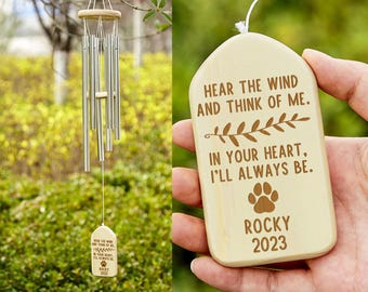 Dog Memorial Wind Chime,Personalized Wind Chime,Remembrance Wind Chime,Pet Memorial Wind Chime,Bereavement Gift,Loss of Dog Sympathy Gift