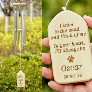 Personalized Pet Memorial Wind Chime,Listen to the wind,Loss of Pet Sympathy Gift,Dog Loss,Pet Memorial,Pet Loss, Remembrance Wind Chime