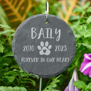 Personalized Heart Memorial Garden Slate and Hook,Engraved Memorial Plaque,Dogs Grave Stone Personalized,Memorial Plaque For Pet Dog