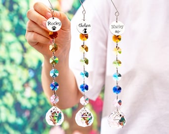 Sun Catcher, Rainbow Bridge Dog,Pet Memorial Gifts, Personalized Sun Catcher with Dog Cat Breed, Pet Remembrance Gifts, Dog Sympathy Gifts